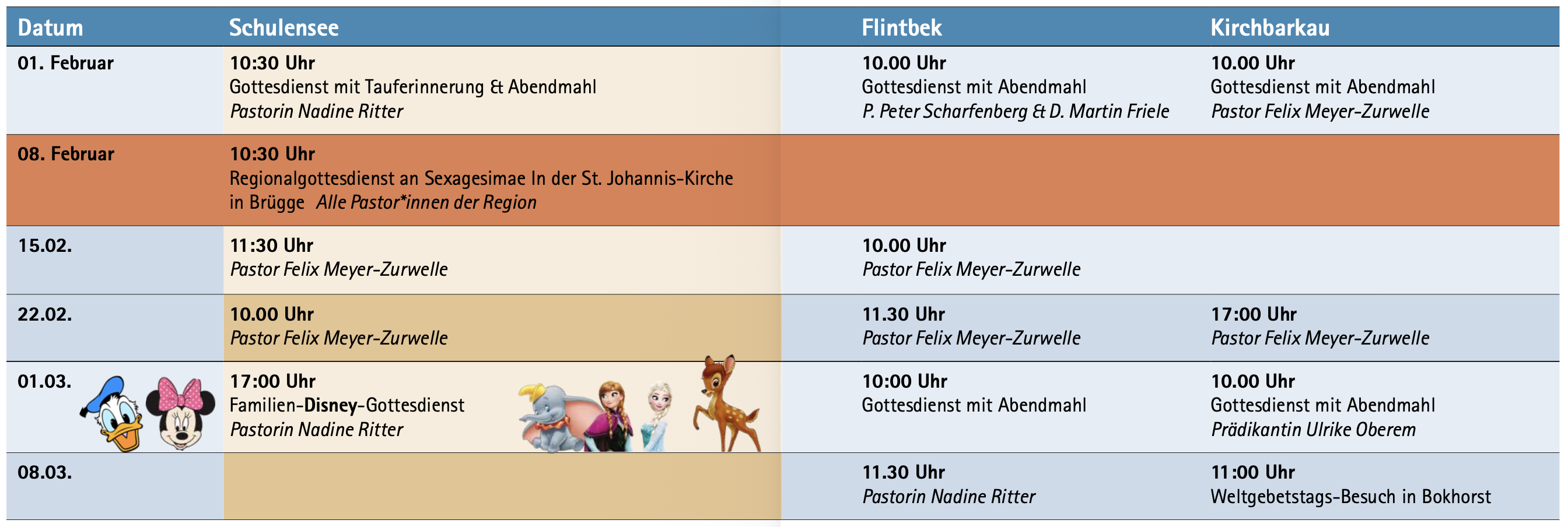 Gottesdienste bis 080326